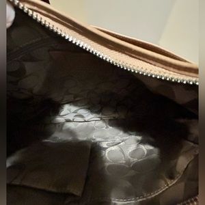 Coach purse, light brown, good condition.  There are some marks on it.